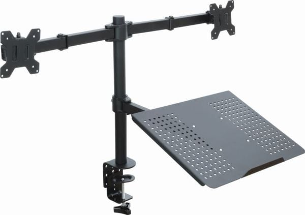 ART L-25 - Monteringssett - for 2 LCD-skjermer / bærbar PC - metall - svart - skjermstørrelse: 13"-27" - monteringsgrensesnitt: 100 x 100 mm - skri...