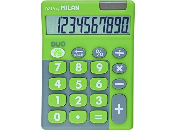 Milan 10-asentoinen laskin Touch Duo vihreä