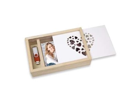 ZEP LOVE BOX USB, Lager boks, Hvit, Tre, Rektangulær, Tre, Monokromatisk, 275 mm