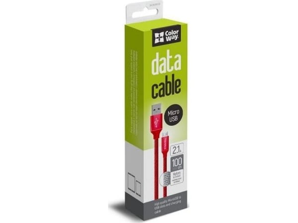 ColorWay USB-A - microUSB-kabel 1 m rød (CW-CBUM002-RD)