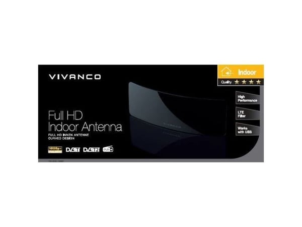 Vivanco TVA 4045, Sisätila, Musta, DVB-T,DVB-T2, DAB,DAB+, 2 m, AC