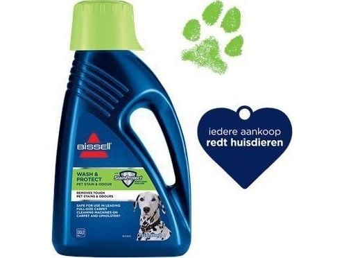 BISSELL Wash & Protect Pet - Renser / luktfjerner - væske - flaske - 1.5 L - frisk - konsentrert - blank