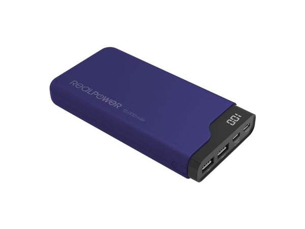 RealPower PB-15000C Navy Blue, 15000 mAh, Svart, Blå