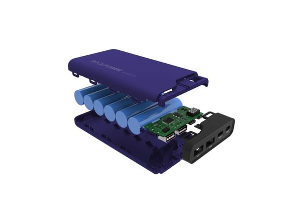 RealPower PB-15000C Navy Blue, 15000 mAh, Svart, Blå
