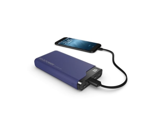 RealPower PB-15000C Navy Blue, 15000 mAh, Svart, Blå