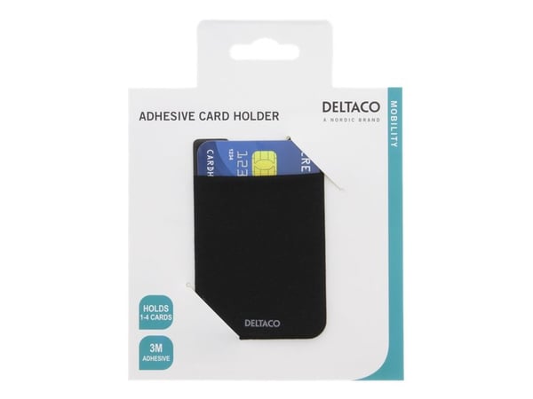 DELTACO - Kortholder - 3M lim, lim - Lycra - svart