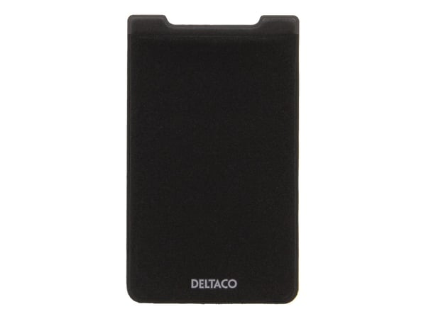 DELTACO - Magnetkortholder for mobiltelefon / kredittkort - Lycra - svart