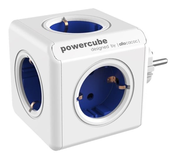 Allocacoc PowerCube original - Kraftdistributionsenhet - AC 100-240 V - utgångskontakter: 5 - blå