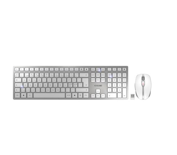 CHERRY DW 9100 SLIM, RF Wireless + Bluetooth, Hopea, Sisältää hiiren