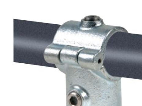 galv. T-samling - Pipe Clamps T-samling med muffe 33,7 mm x 1''. Galv