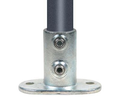 galv. räckesfläns - rörklämmor räckesfläns 33,7 mm x 1" galv.