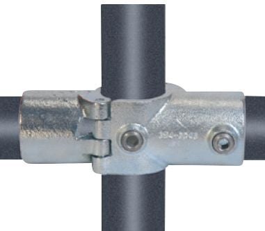 galv. kryds - Pipe Clamps kryds med 2 muffer 26,9 mm x 3/4''