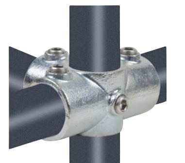 galv. kryds m. 3 muffer - Pipe Clamps kryds med 3 muffer 26,9 mm x 3/4''. Galva