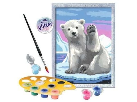 Ravensburger CreArt Pawesome Polar Bear, Malinger inkludert, Gutt/Jente, Fargelegg etter tall