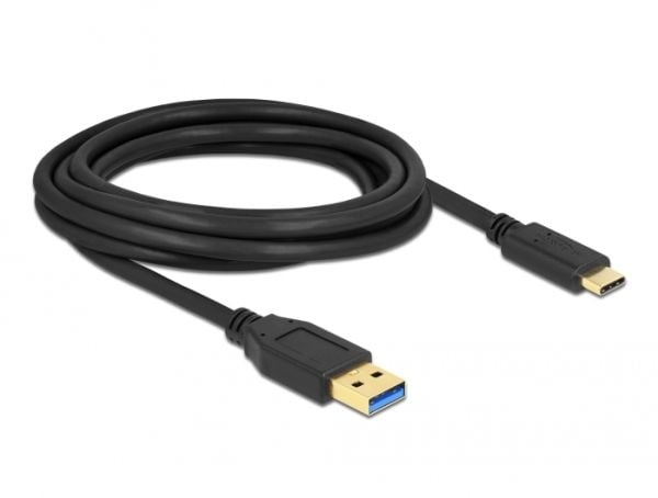 Delock - USB-kabel - 24 pin USB-C (hann) til USB-type A (hann) - USB 3.2 Gen 1 - 3 m - svart