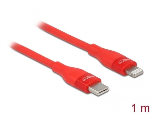 DeLOCK 86634, Punainen, USB C, Lightning, 1 m, Uros, Uros