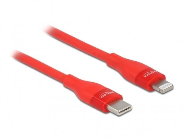 DeLOCK 86635, 2 m, Lightning, USB C, Uros, Uros, Punainen