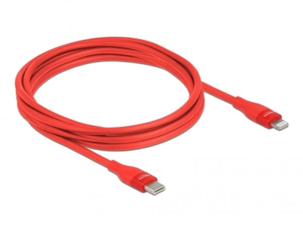 DeLOCK 86635, 2 m, Lightning, USB C, Uros, Uros, Punainen