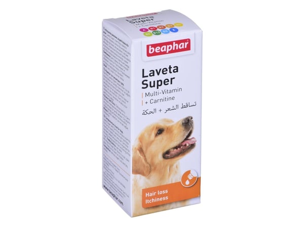 Beaphar Laveta Super, Hund, Væske, Hårpleie, Vitamin A, Vitamin B, Vitamin B1, Vitamin B12, Vitamin B2, Vitamin B3, Vitamin B5, Vitamin B6,..., Nat...