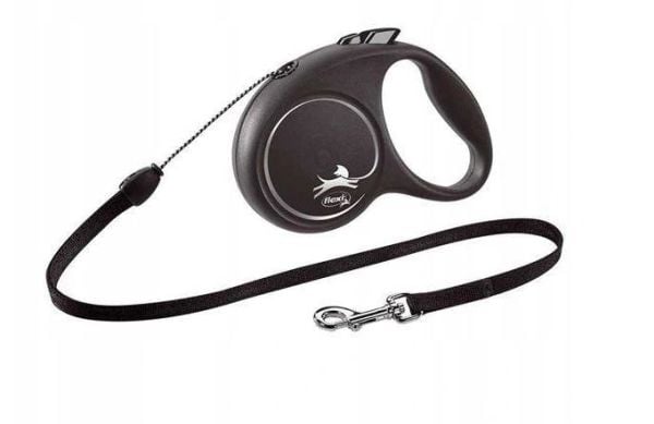 flexi Black Design S snor 5 m, 12 kg, lajiteltu