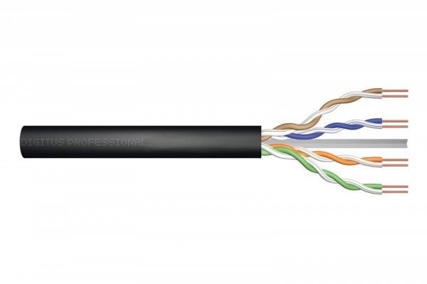DIGITUS Professional - Irtokaapeli - 305 m - UTP - CAT 6 - ulkokäyttöön - musta