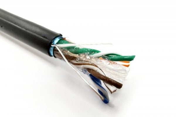 DIGITUS Professional - Installation cable - 7.5 mm - foliebelagt uskjermet tvinnet kabelpar (F/UTP) - CAT 6 - utendørs - svart