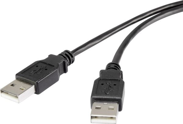 Renkforce RF-4463046, 3 m, USB A, USB A, USB 2.0, 0,48 Gbit/sek, Sort