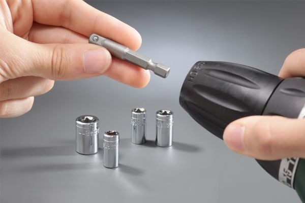kwb 105110, Støpselsett, 1/4", Metrisk, 5 hoder, 7,8,10,13 mm