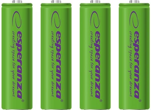 Esperanza - Batteri 4 x AA-type - NiMH - 2000 mAh - grønn