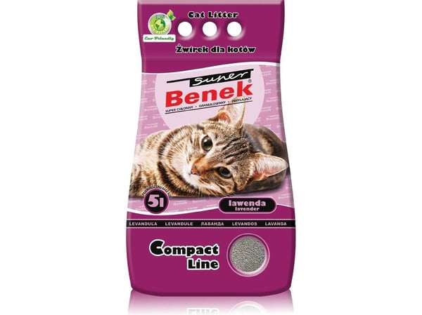 Certech Super Benek Compact Lavender - klumpbildande kattsand 5 l