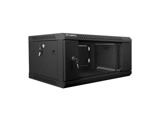 Lanberg - Rack skap - veggmonterbar - svart, RAL 9004 - 4U - 19"