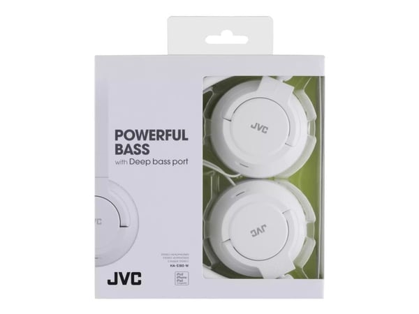 JVC HA-S180-W-E, Langallinen, 10 - 22000 Hz, Musiikki, 108 g, Kuulokkeet, Valkoinen