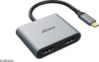 Akasa USB-C til dobbel HDMI MST-adapter - 4K@60Hz, 4K@30Hz dobbel