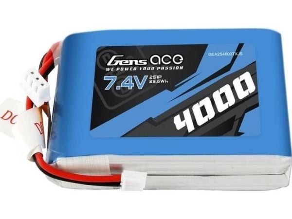 LiPo Gens Ace 4000mAh 7,4V 1C batteri