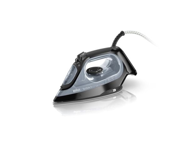 Braun TexStyle 3 SI3055BK, Höyrysilitysrauta, Keraaminen pohjalevy, 2 m, 180 g/min, Musta, 45 g/min