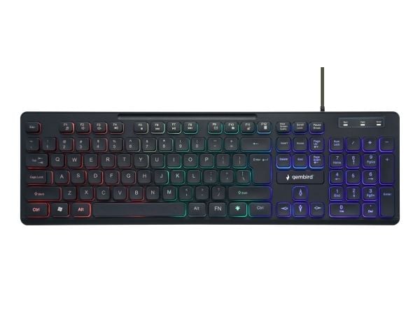 Gembird KB-UML-02, Täysikokoinen (100 %), USB, LED, Musta