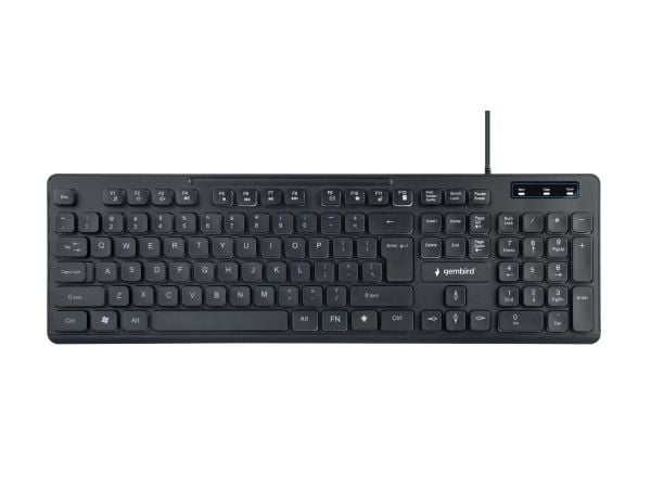 Gembird KB-UML-02, Täysikokoinen (100 %), USB, LED, Musta