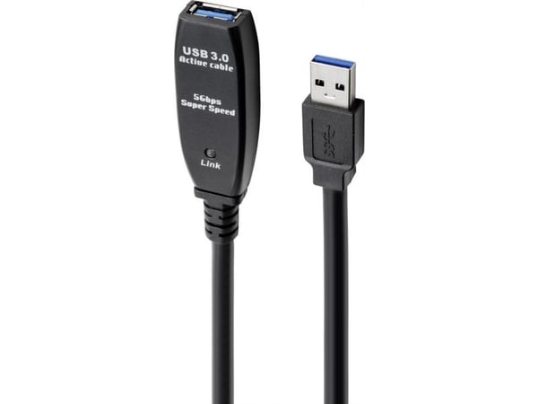 Renkforce RF-4598346, 10 m, USB A, USB A, USB 3.2 Gen 1 (3.1 Gen 1), 5 Gbit/s, Sort