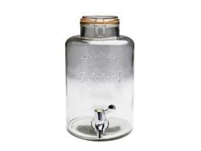 Glasbeholder med taphane Kilner 8 ltr Ø28xH36 cm,stk