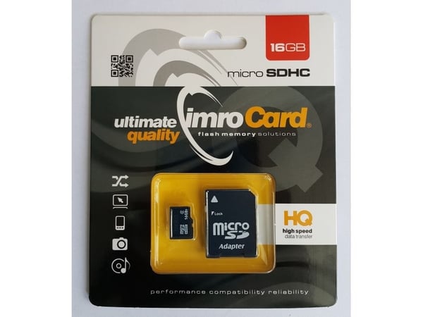 IMRO 4/16GB, 16 GB, MicroSDHC, Luokka 4, Musta
