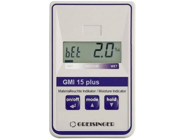 Greisinger GMI15-plus materialfuktighetsmåler (0.0–8.0% bygningsfukt, 0.0–100% trefukt) (483430)