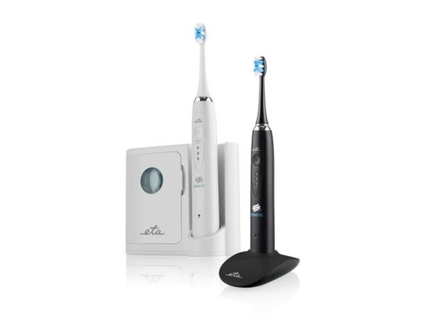 Eta ETA370790010, Voksen, Sonik tannbørste, Intense, Massasje, Sensitiv / Myk, Sort, Hvit, 31000 bevegelser per minutt, 4 x 30 sec