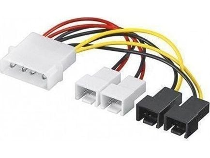Goobay 93632, 0,15 m, 4-pin, 4 x 2-pin, Rett, Rett, Sort, Rød, Gult