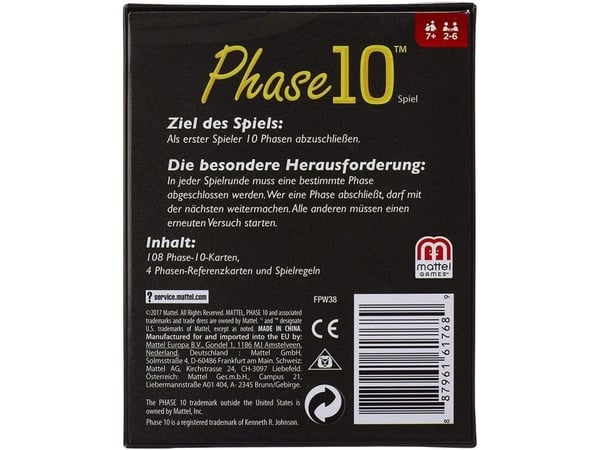 Mattel Games Phase 10, 7 År