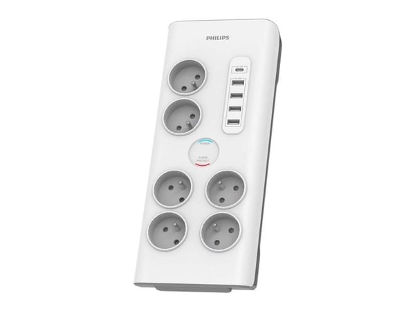 Philips SPN7060WA/60, 900 J, 6 AC-utganger, Hvit, 2 m, 720 g, 180 mm