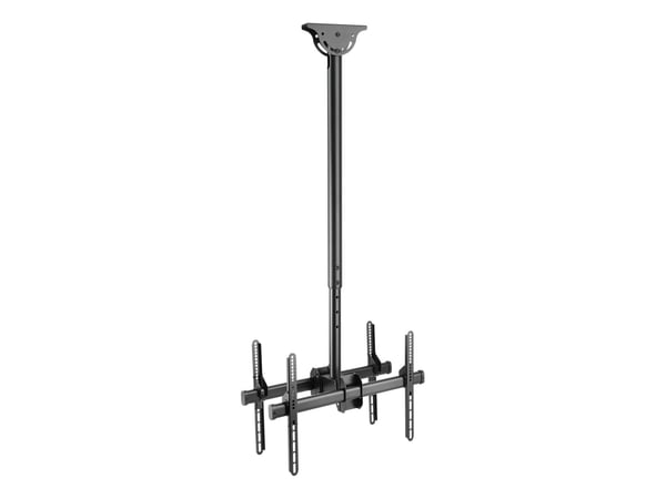 DELTACO Office - Monteringssett (takmontering) - rygg-mot-rygg, teleskopisk - for 2 LCD/plasma-paneler - svart - skjermstørrelse: 37"-70"