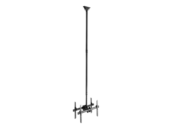 DELTACO Office - Monteringssett (takmontering) - rygg-mot-rygg, teleskopisk - for 2 LCD/plasma-paneler - 45 kg (x2), 2500-3000 mm - svart - skjerms...