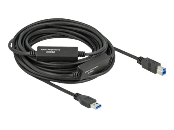 Delock - USB-kabel - USB-type A (hann) til USB Type B (hann) - USB 3.2 Gen 1 - 10 m - aktiv - svart