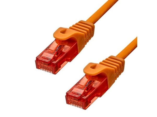 ProXtend - Koblingskabel - RJ-45 (hann) til RJ-45 (hann) - 25 cm - 6 mm - UTP - CAT 6 - halogenfri, uten hindringer, flertrådet - oransje