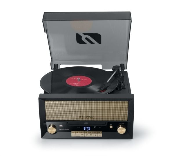 Muse MT-110B, Direktedrevet platespiller, Sort, Brun, Tre, 33,45,78 RPM, Rotasjon, CD, CD-R, CD-RW
